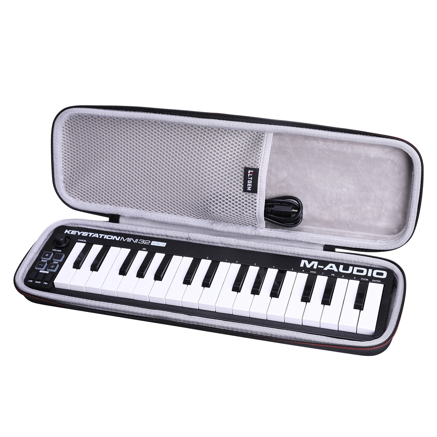 LTGEM Waterproof EVA Hard Case for M Audio Keystation Mini 32 MK3 Ultra Portable MIDI Keyboard Controller