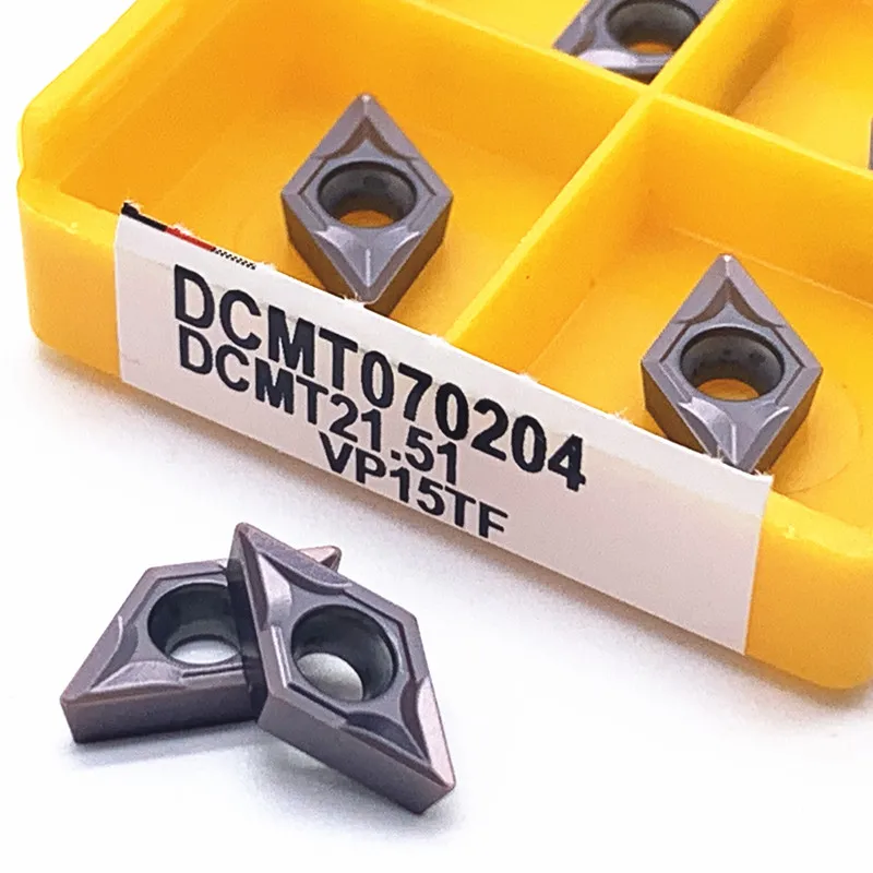 超硬インサートDCMT070204 DCMT070208 DCMT11T304 DCMT11T308 US735 VP15 UE6020内部旋削工具金属cnc dcmt 070204/070208