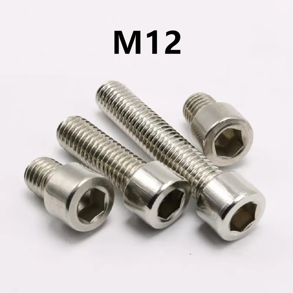 5PCS M12x20/25/30/35/40/45/50/55/60/65/70/80/90mm GB70.1 Stainless Steel Screws Allen Hex Socket Head Screw Bolt Fastener DIN912