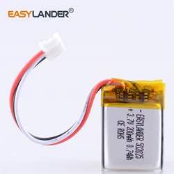 JST 2.0 3p 3.7V 200mAh 502025 Lithium Polymer Li-Po li ion Rechargeable Battery For DVR advocam FD video recorder Registrar