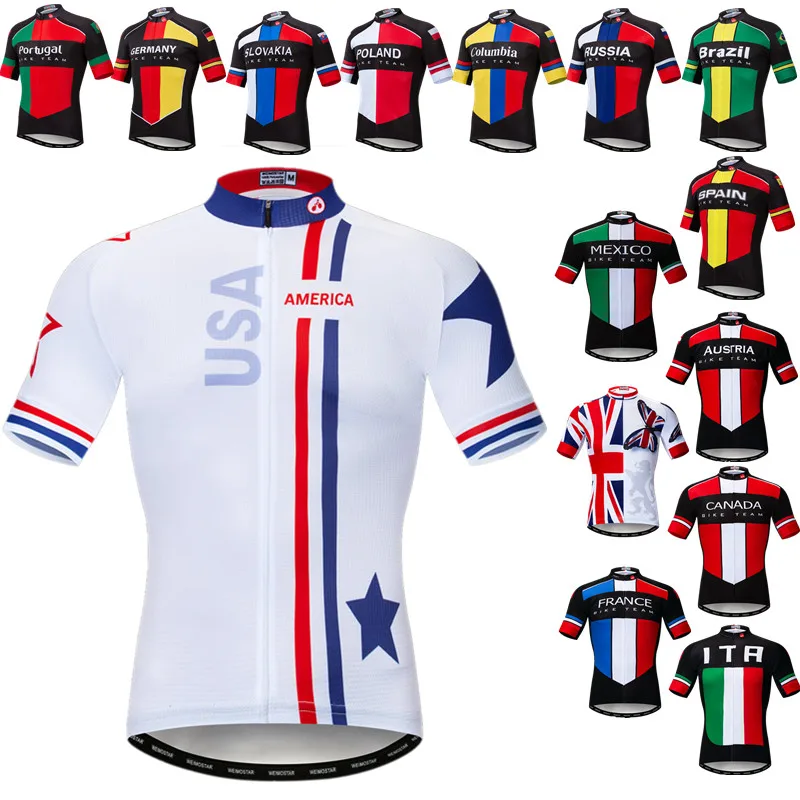 Weimostar USA Cycling Jersey Men Pro Team Cycling Clothing Anti-UV Bicycle Shirt Quick Dry MTB Bike Jersey Tops UK Spain Italy