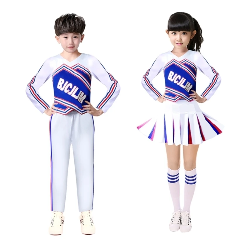 Costumes de pom-pom girls pour enfants, uniformes d'équipe d'encouragement, jeux de sport, tenues assorties, uniforme scolaire pour filles, vêtements