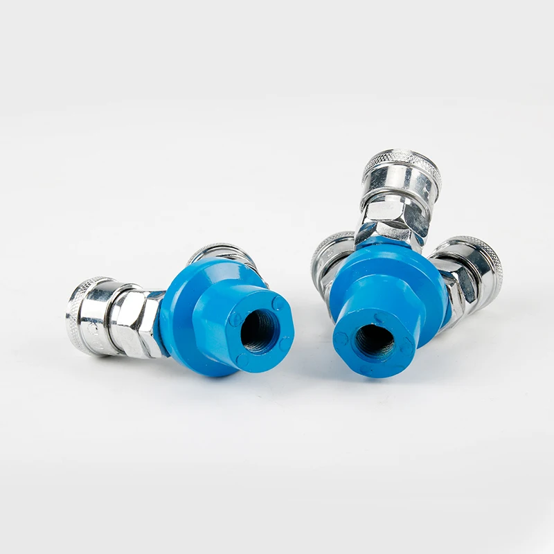 SMY Pneumatic Connector Round Two-way Quick Plug Connector Air Pump Air Compressor Fittings Ordinary Internal Screw 2 Points SMV