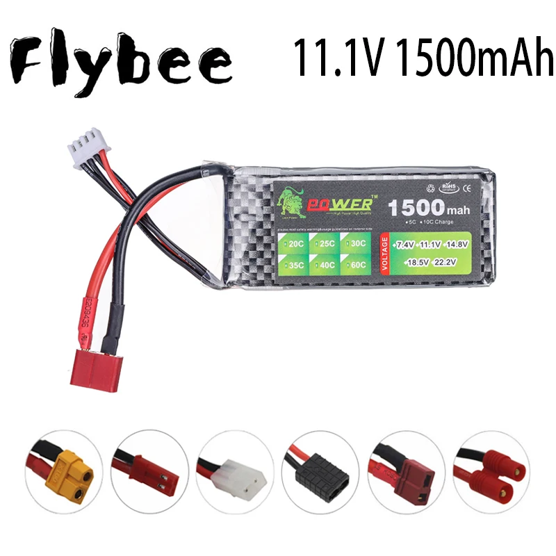 Original LiPo Battery 11.1V 1500Mah 3S for Rc Car Helicopter Airplane 11.1v Rechargeable Battery T/XT60/JST Plug For WLtoys V950