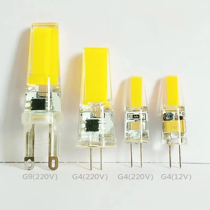 Ampoule LED G4 G9 AC/DC, 12/220V, 3/6W, E14 COB SMD, éclairage de remplacement pour lustre à budgétaire halogène, 2 pièces