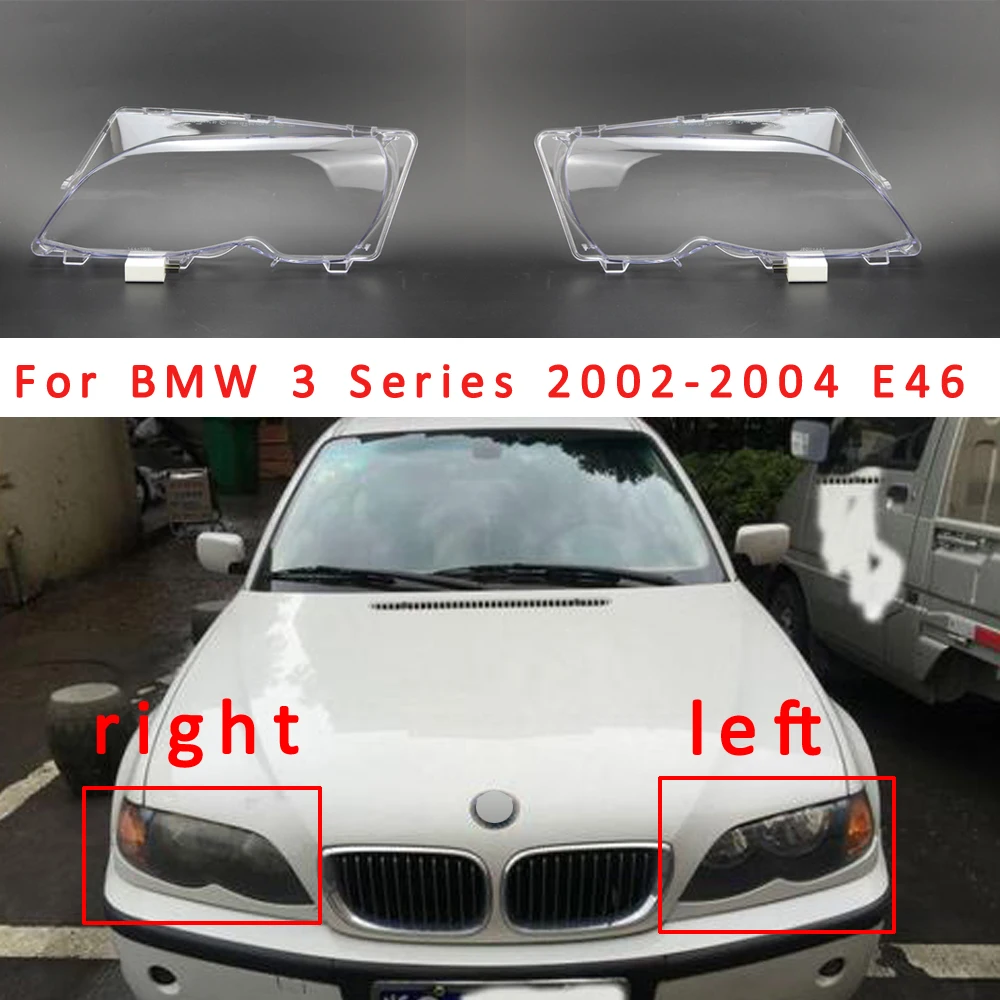 Car Front Headlight Glass Headlamps Transparent Lampshade Lamp shell E46 Headlight Cover Lens For BMW 3Series E70 2002-2004