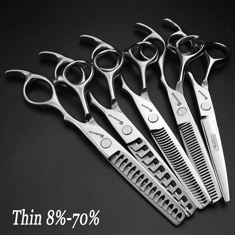 SHARONDS 6/6.5/7 Inch Hairdressing Scissors Japan 440C Professional Hairdressing Scissors Thinning Scissors Sets Wear-resistant