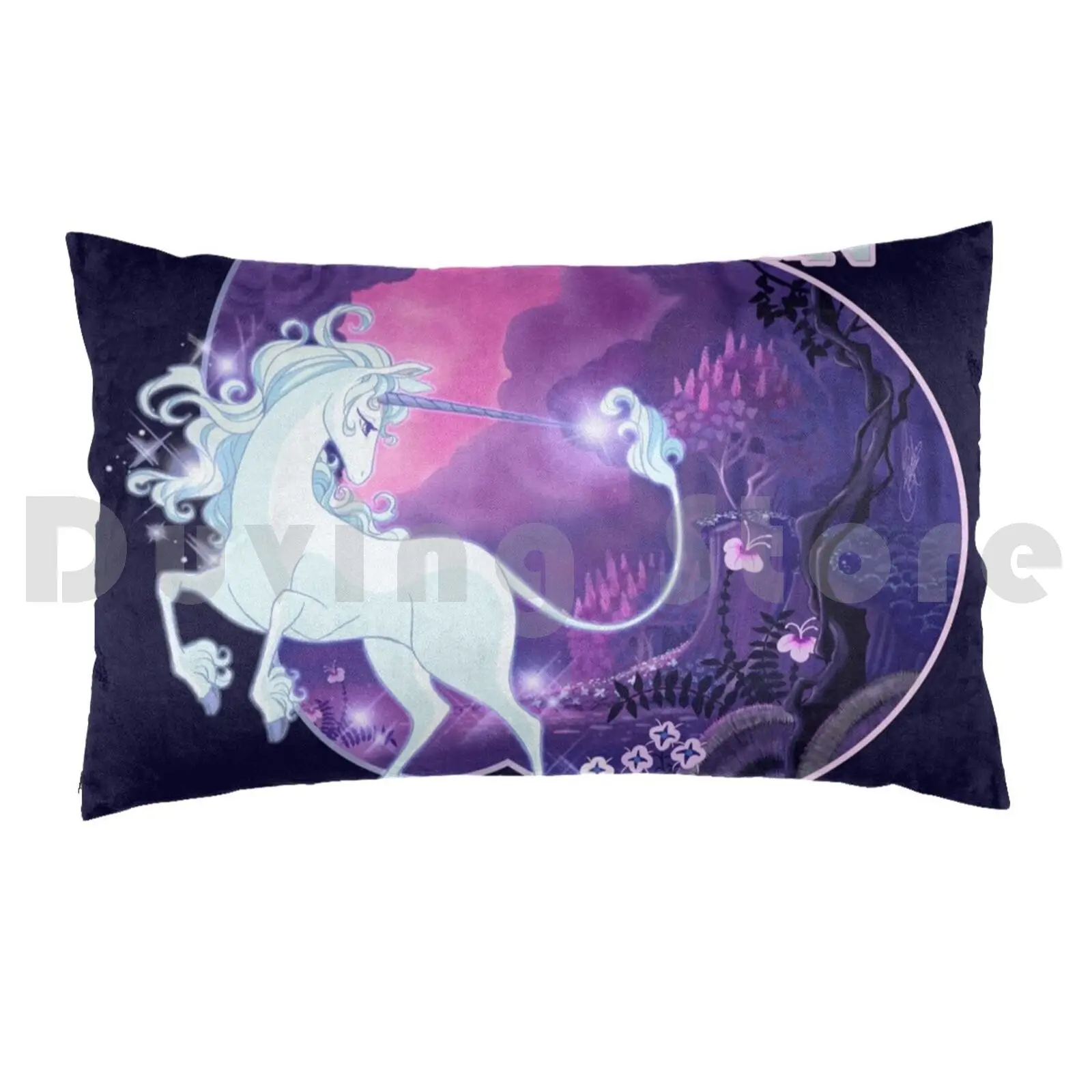 I'm Alive-Lilac Pillow Case Printed 35x50 The Last Unicorn Unicorn Das Letzte Einhorn Fantasy