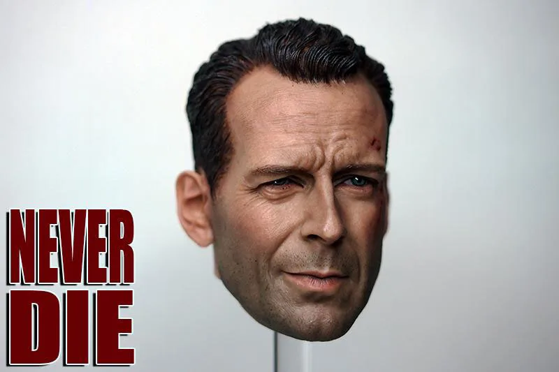 Bruce Willis im Maßstab 1/6 schnitzen verletzte männliche Kopf formung beschädigte Version passen 12 ''männliche Soldat Action figur Körper puppen – Detail 2