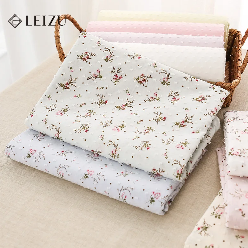 Summer Children\'s Clothes Fabric Thin And Soft Cotton Jacquard Fabric Floral Print By Half Yard TJ3468