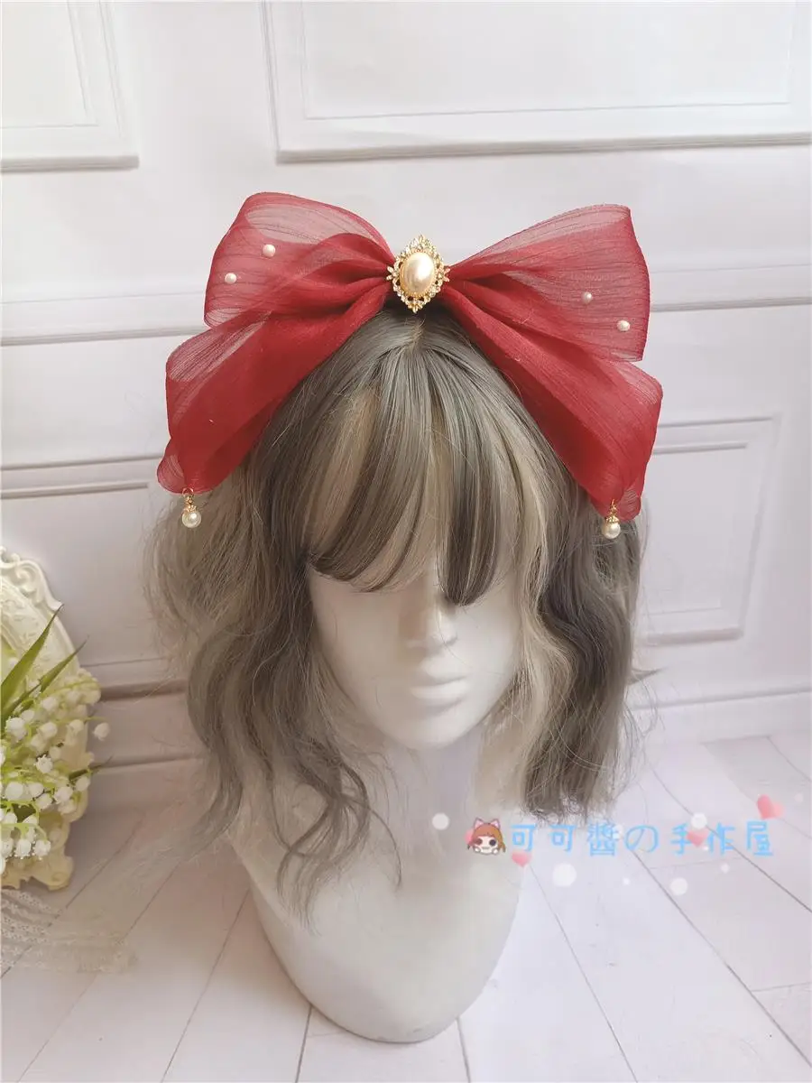 Japanese Girls Bow Headband KC Xue Sha Lolita Simple Wild Cabbage Lori JK Hair Accessories