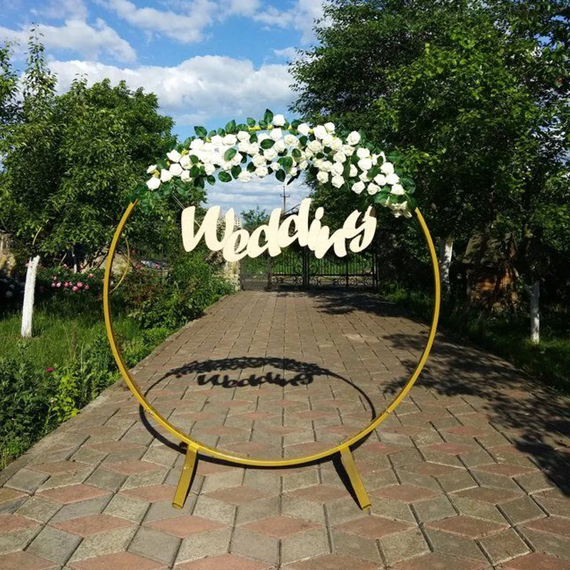 

2M Wrought Iron Wedding Arch round backdrop stand birthday party DIY decoration stage circle outdoor Arche Mariage Ballon Deco