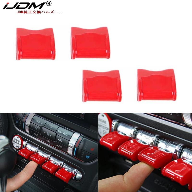 iJDM 4pcs Red ABS Console Control Switch Buttons Covers Trims For 2015-up Ford Mustang Design from the Control Button of Aven