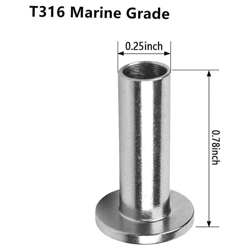 Imagem -02 - Kit de Mangas de Proteção de 20 Peças Luvas de Proteção para Polegadas Cabo de Corda Trilhos Faça Você Mesmo Balaustrada T316 Aço Inoxidável