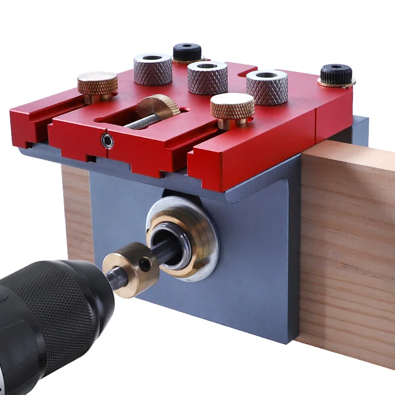 3 In 1 Woodworking Dowel Jig with 8 10 15mm Wood Drill Adjustable Pocket Hole Jig Drill Guide Locator for Furniture DIY Tools