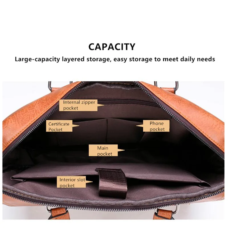 JEEP BULUO Men PU Leather Shoulder Fashion Business Bags Handbags Black Bag Men For Laptop Briefcases Bag