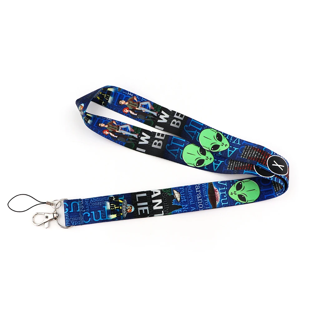 LT1034 The X-Files Alien Lanyard For Keychain ID Card Cover Pass student Mobile Phone USB Badge Holder Key Ring Accessories