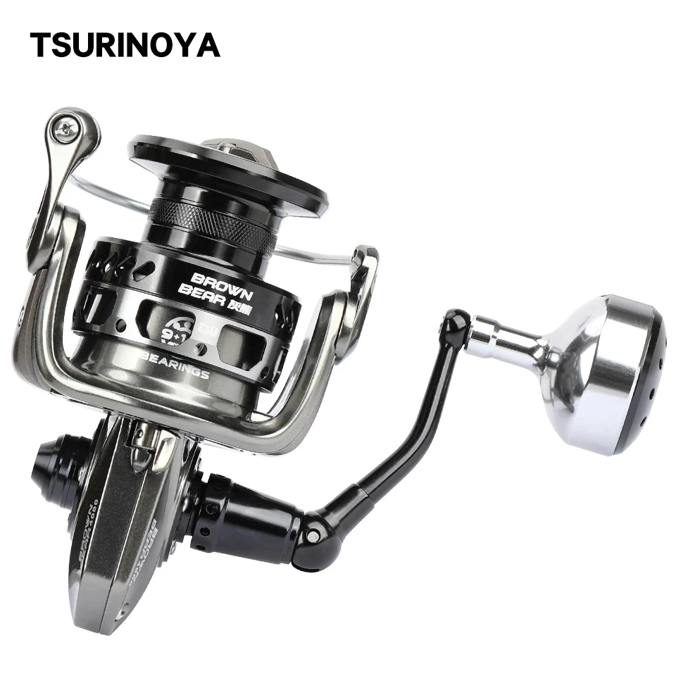 

TSURINOYA Full Metal Spinning Fishing Reel 3000 4000 5000 6000 7000 BROWN BEAR 12-20KG Max Drag Feeder Lure Saltwater Wheel