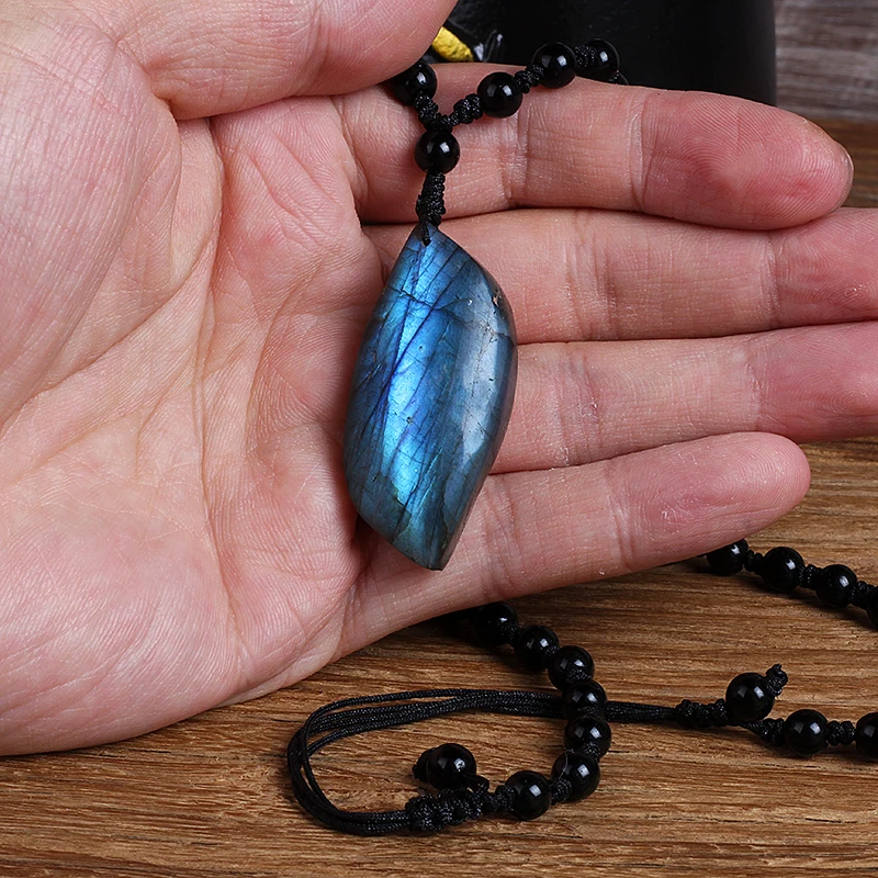 Natural Moonstone Labradorite Pendant Necklaces Men Energy Stone Necklaces for Women Fashion Jewelry Gift Collier en labradorite