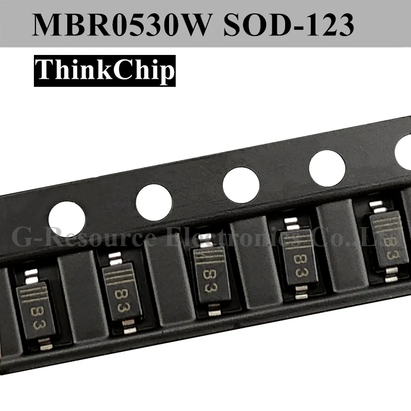(100 uds) MBR0530W SOD-123 1206 SMD diodo Schottky MBR0530 SOD123 (marcado B3)
