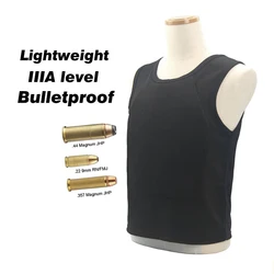 IIIA Level Lightweight Bulletproof Vest, Ultra-confortável, Oculto Hidden Lnside Wear, Soft Anti-Bala Camiseta, Roupas de Trabalho, Novo