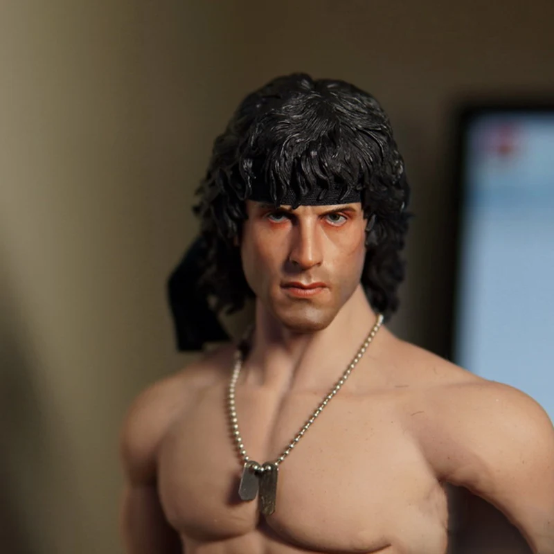 1/6 Scale Collectible ตัวเลขอุปกรณ์เสริม John Rambo Head Sculpt สำหรับ12 "ชาย Action Figure ตุ๊กตา,body ไม่รวม B0180