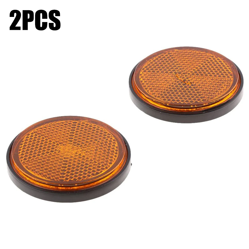 Spot 2pcs 2.16inch High Visibility Round Reflective Warning Reflector Weatherproof Fits for Car Motorcycle Bicycles Car Style