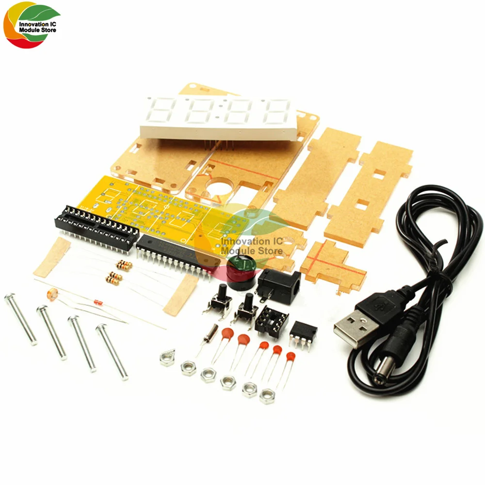 LED Display Electronic Clock Module DIY Kit Electronic Clock Making Kit DIY Electronic Clock 51 SCM Digital Clock Parts Module