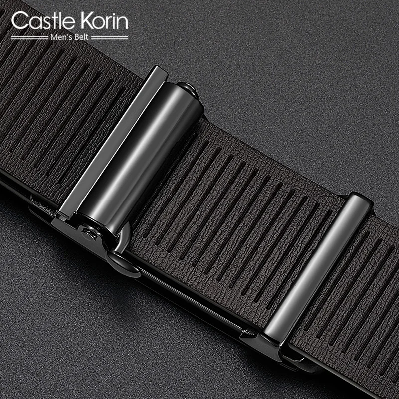 Men\'s belt leather toothless automatic buckle belt brand-name high-end simple casual young and middle-aged business belt