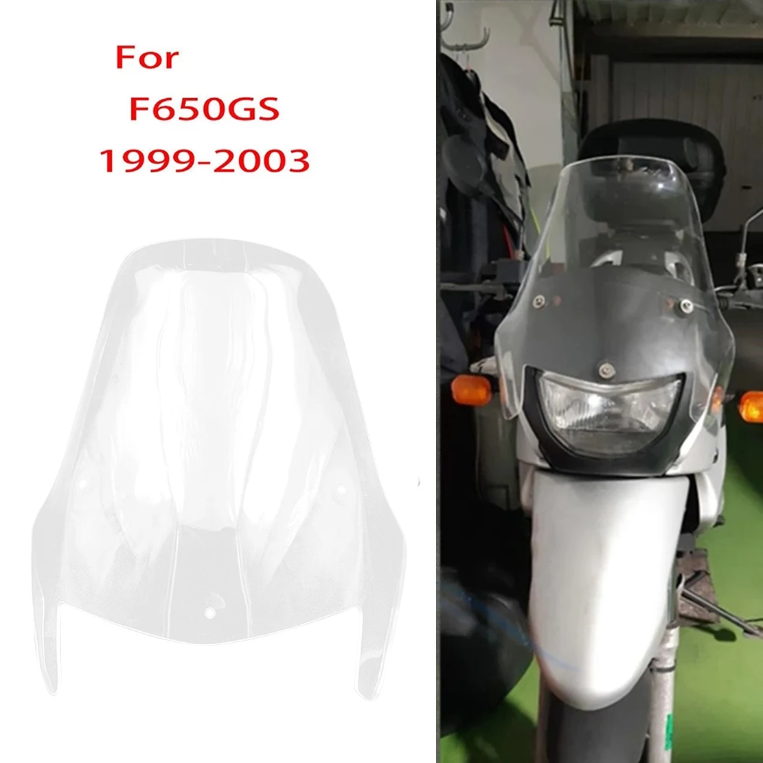 Clear Motorcycle Windshield WindScreen Wind Shield Screens Deflectors for-BMW F650GS F 650 GS 1999-2003