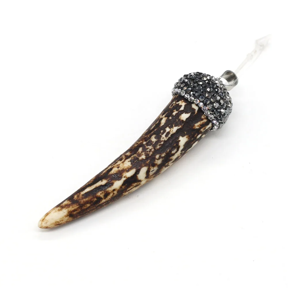 Fashion Wolf\'s Fang Shape Bone Charms Beef Bones Pendant for Jewelry Making DIY Necklace Accessories Gift for Women Men