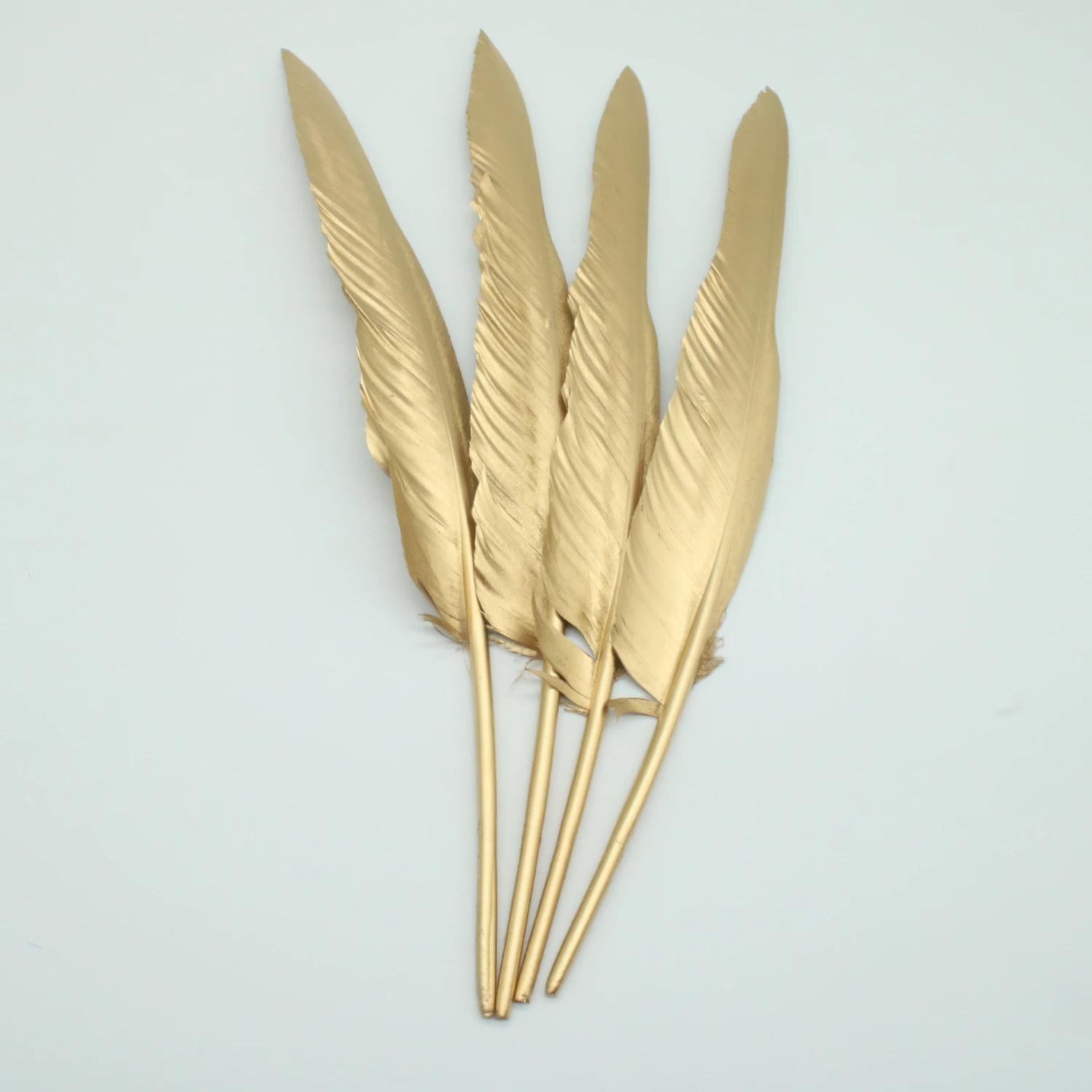 20pcs/lot Gold Goose Feathers 30-35cm/12-14inch  Wedding Decoration Accessories Plumes DIY Gold Feathers For Crafts Plumas