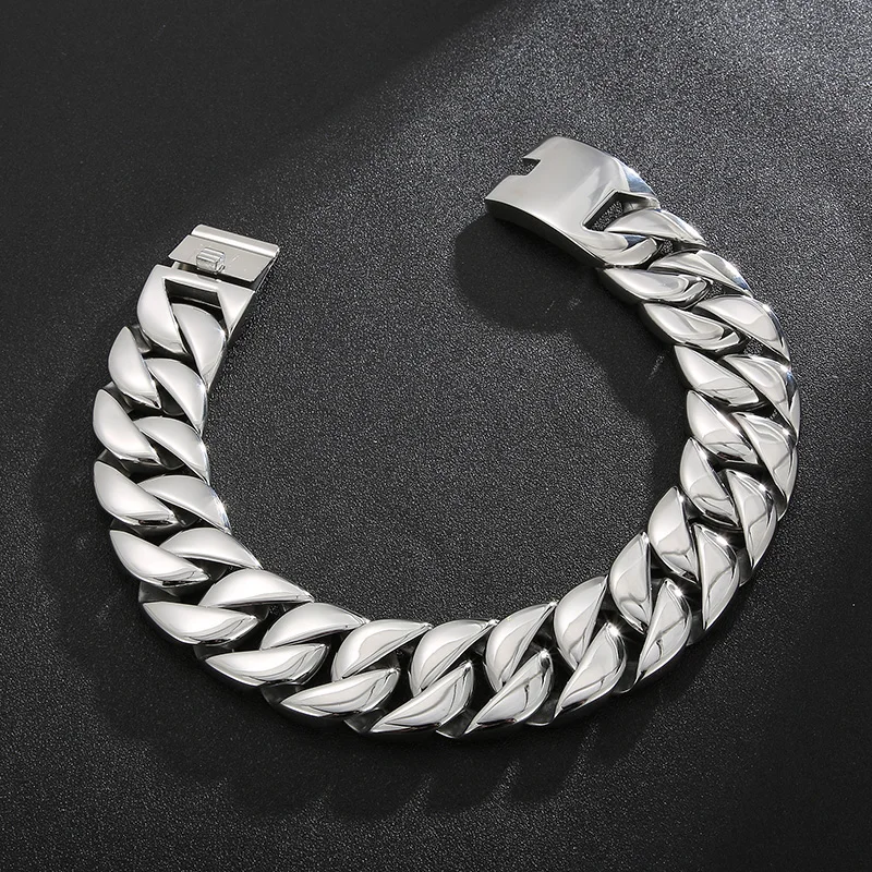 Kalen-collar de acero inoxidable para hombre y mujer, gargantilla de cadena cubana de 20mm/31mm, estilo Punk, grande y pesado, 40/42cm de longitud