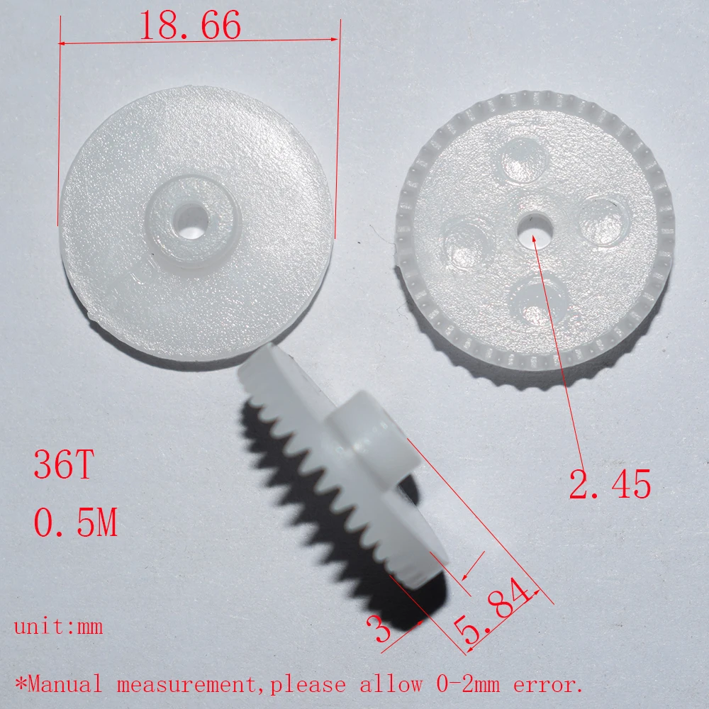 2125pcs 36T crown gear 2.5mm hole plastic gear dron rc car plane robot kids toys for boys diy baby accessories nero GPC362.5A