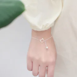 Joyería artística de Plata de Ley 925 para mujer, pulsera Popular de alta calidad con geometría Simple, regalo de San Valentín
