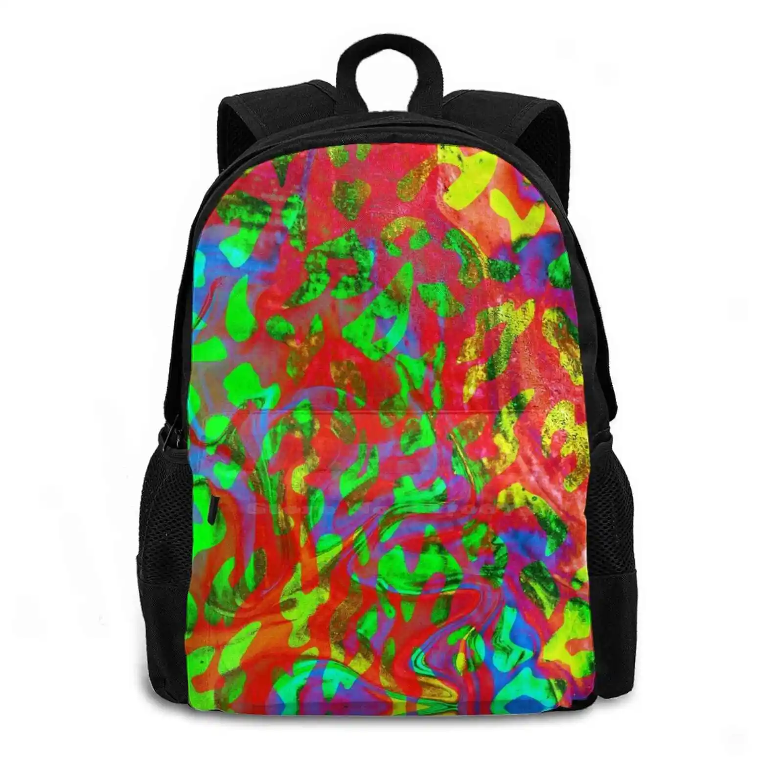 Color Madness School Bags Travel Laptop Backpack Color Madness Colorful Hiphop Rap Trap Streetwear Abstract Art Abstract Cool