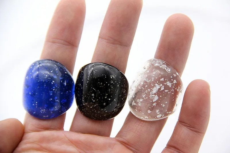 FishSheep Punk Geometric Big Resin Rings For Women Colorful Large Round Acrylic Glitter Finger Ring Female Fashion Party Jewelry