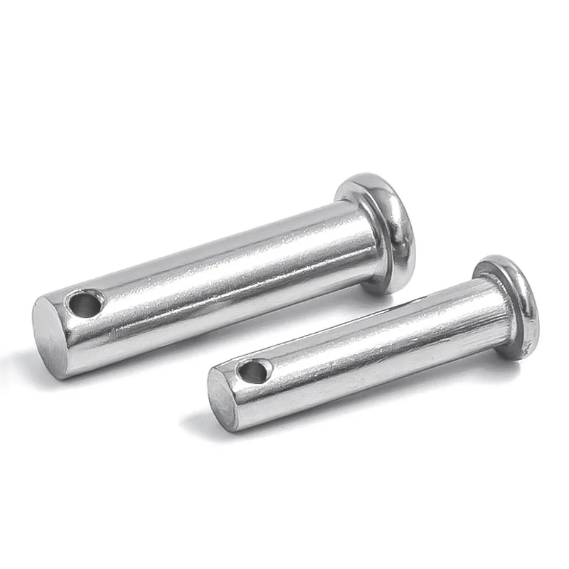 1/10pcs M3 M4 M5 M6 M8 M10 M12 304 Stainless Steel Flat Head Bearing Cylindrical Positioning Axis Roll Dowel Pin With Hole GB882