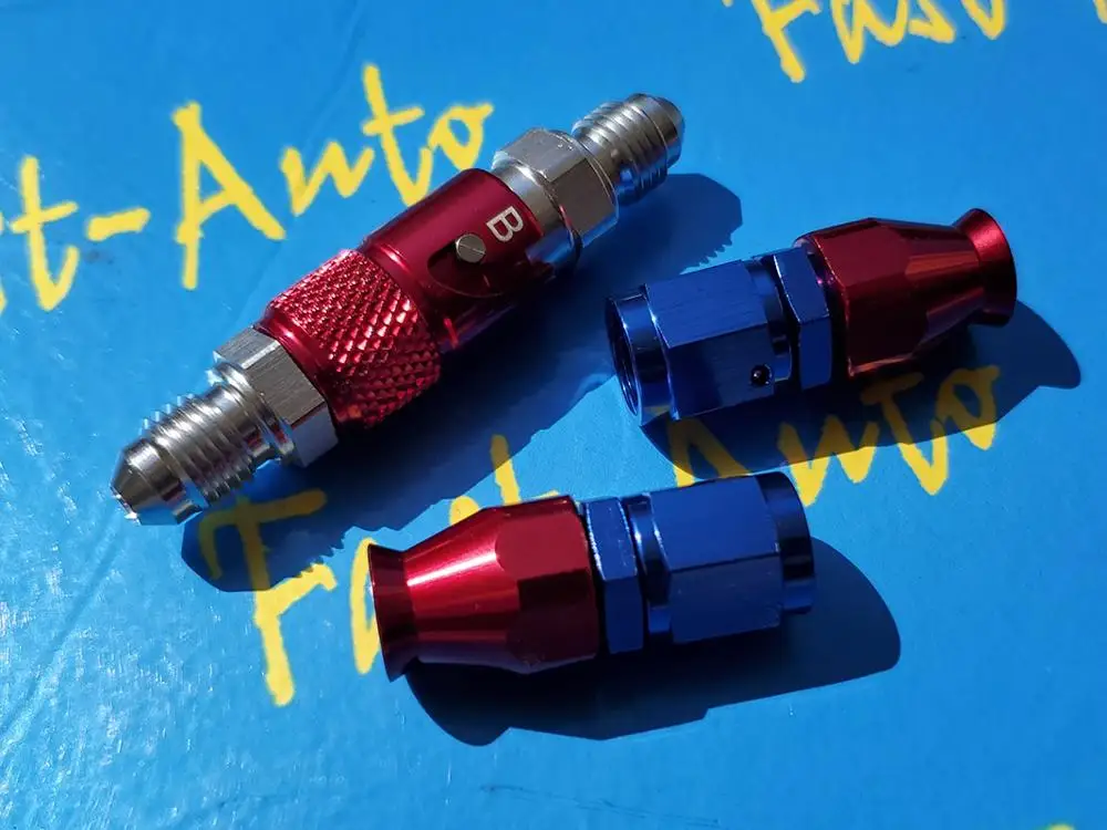 

AN 4 AN4 Brake Fluid Quick Release disconnect Connector Adapter with 2pcs 4an adaptor for ptfe brake hose line Fitting