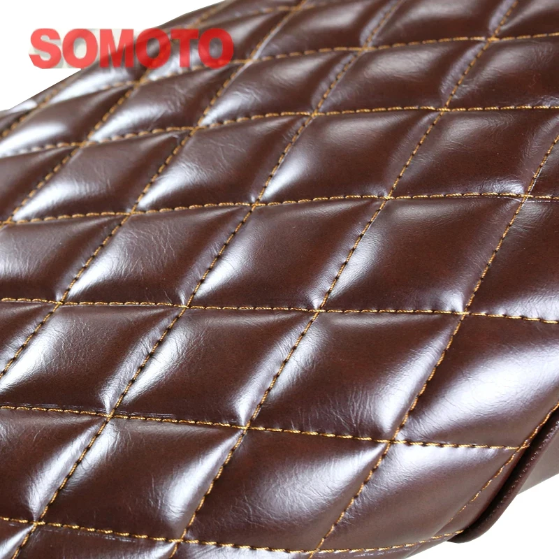 640mm Universal High Quality Vintage Motorcycle Seat Handwork Classic Motorbike Suture Grid Seat Cushion MASH125 MASH250 MUTT125