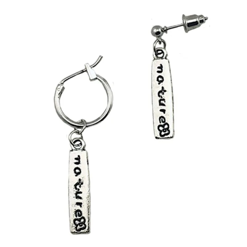 Harajuku Personality Letter Nature Dangle Earrings 2022 Fashion Trendy Street Men Women Don’t Need Pierced Ears Stud Earrings