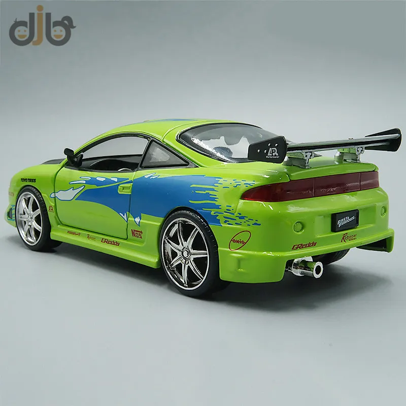 1:24 Diecast Car Model Toy Brian\'s Eclipse Miniature Vehicle Replica For Collection