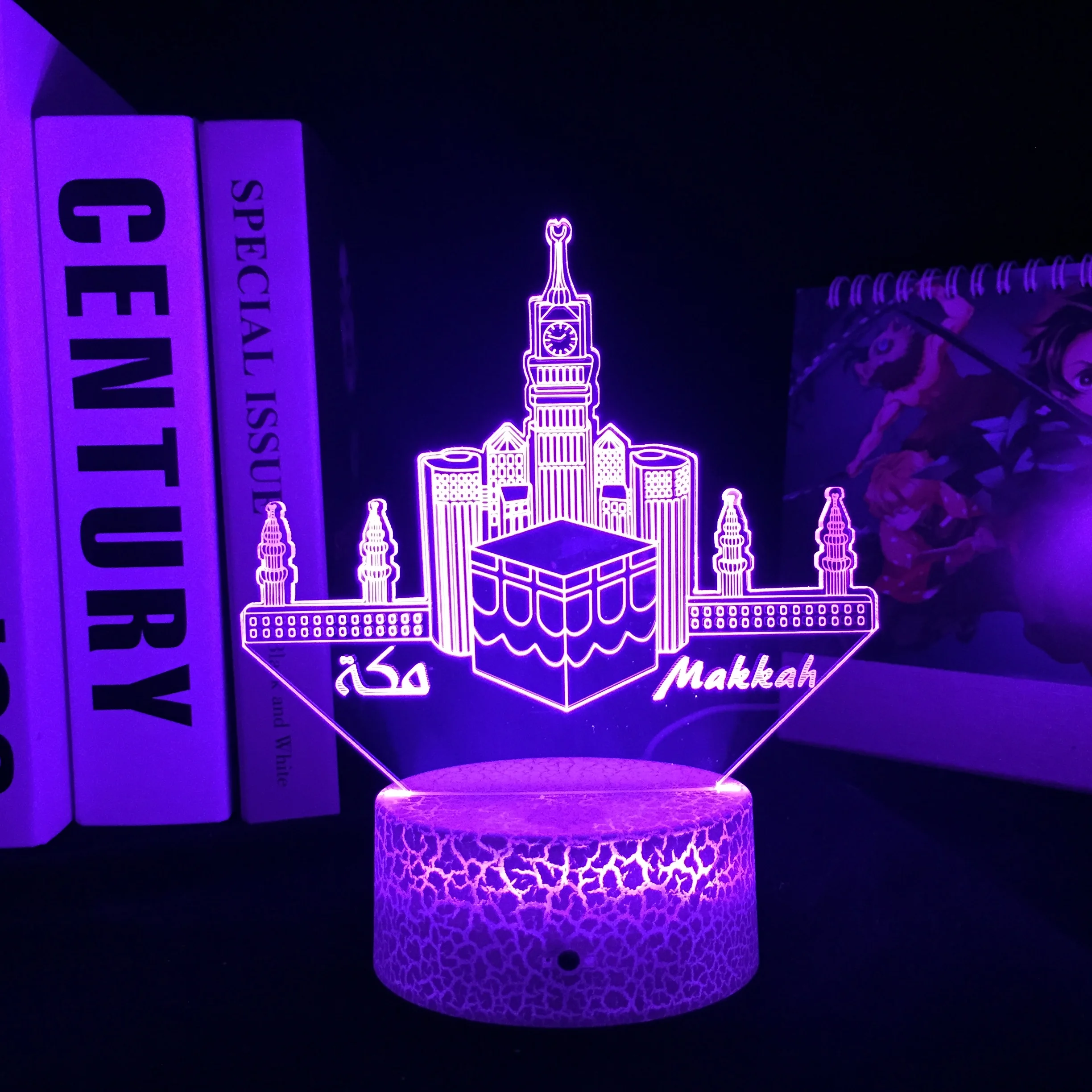 

Mosque Model LED Night Light for Muslims Home Decor Table Night Lamp 3D Illusion Colors Changing Bedroom Nightlight Unique Gift