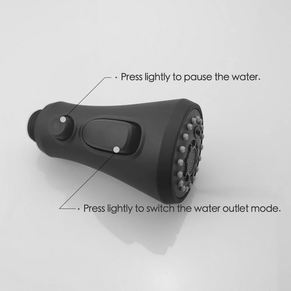Black Kitchen Bathroom Pull-out Faucet Water-saving Sprayer Accessories Multifunctional Shower Head Water Outlet