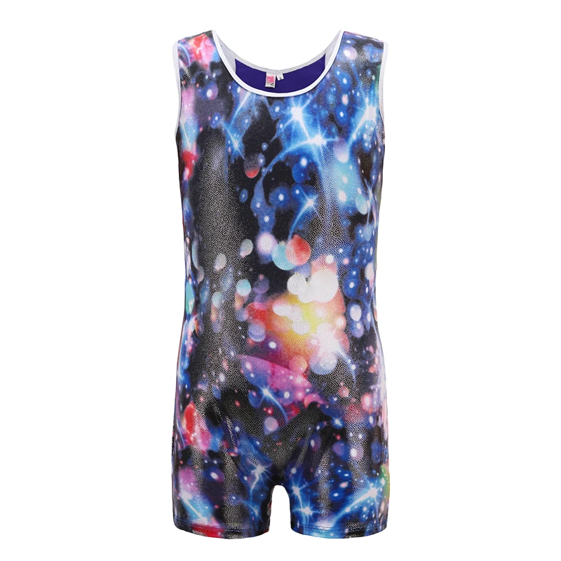 Wholesale Cheap High Quality Shiny Spandex Sublimated Boys Gymnastics Unitard