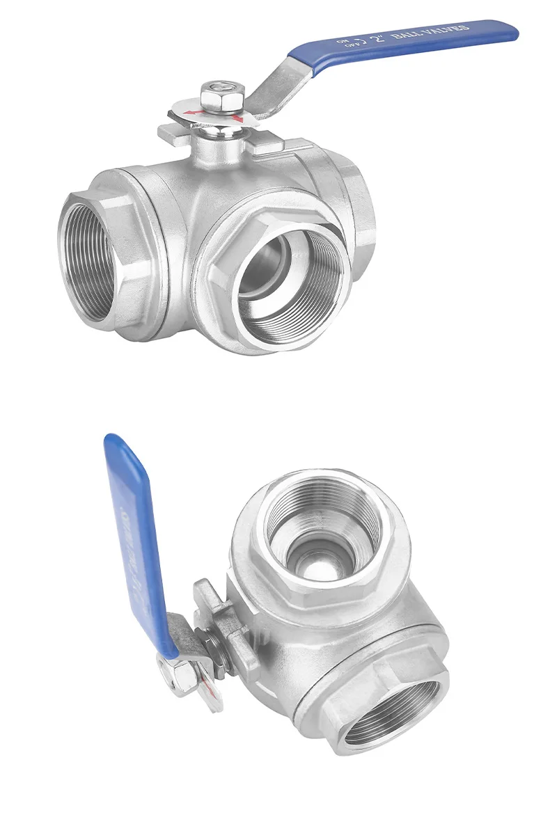 Magnetventil 1/2' 3/4' 1' 1-1/4‘ 1-1/2” Three Way 304 Stainless Steel BSP Thread Ball Valve T-type L-type DN32 Ball Valve Wasser und Dampf — Detail 4