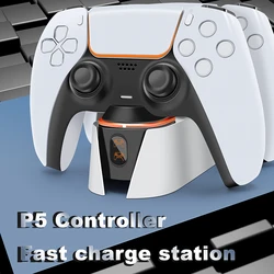 PS4 5用の高速ワイヤレス充電器,デュアルコントローラー,USB充電ステーション,LEDディスプレイスタンド,PlayStation5コントローラー