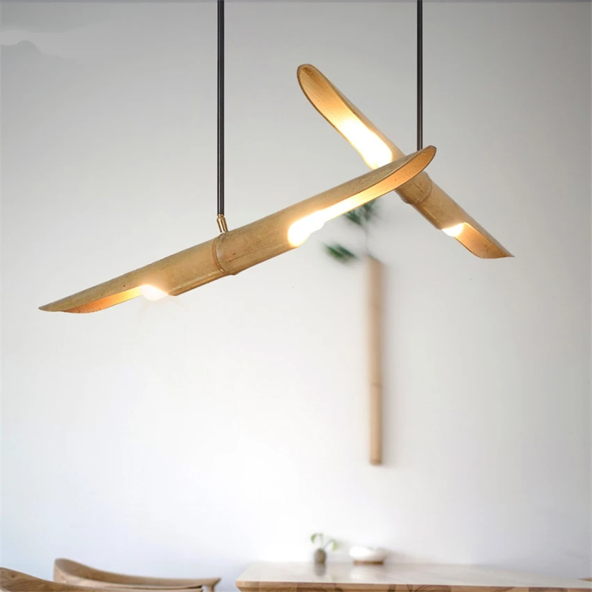 New Chinese Pipe Bamboo Lantern Pendant Lights Japanese Tea Room Living Dining Room Homeclub Tube Hanging Lights Lamps Fixtures