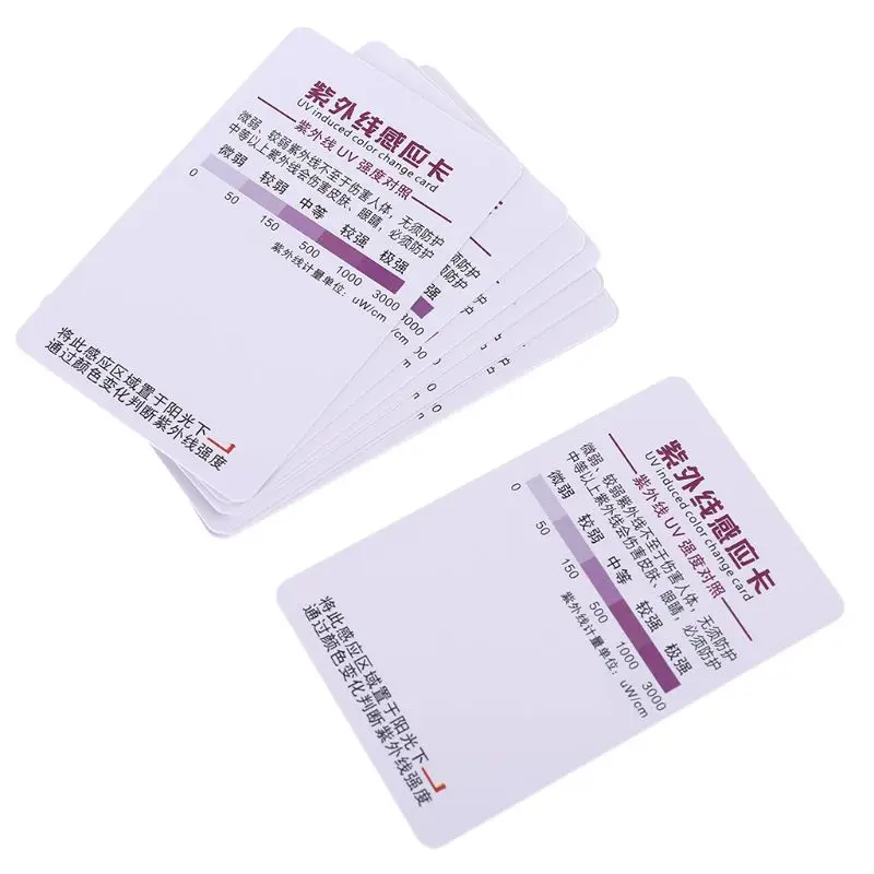 10 Pçs/set Luz UV Cartão de Teste de Papel de Teste de Vida Útil Da Lâmpada UVB Réptil Terrário Luz Do Sol Ao Ar Livre UV Cartão De Teste