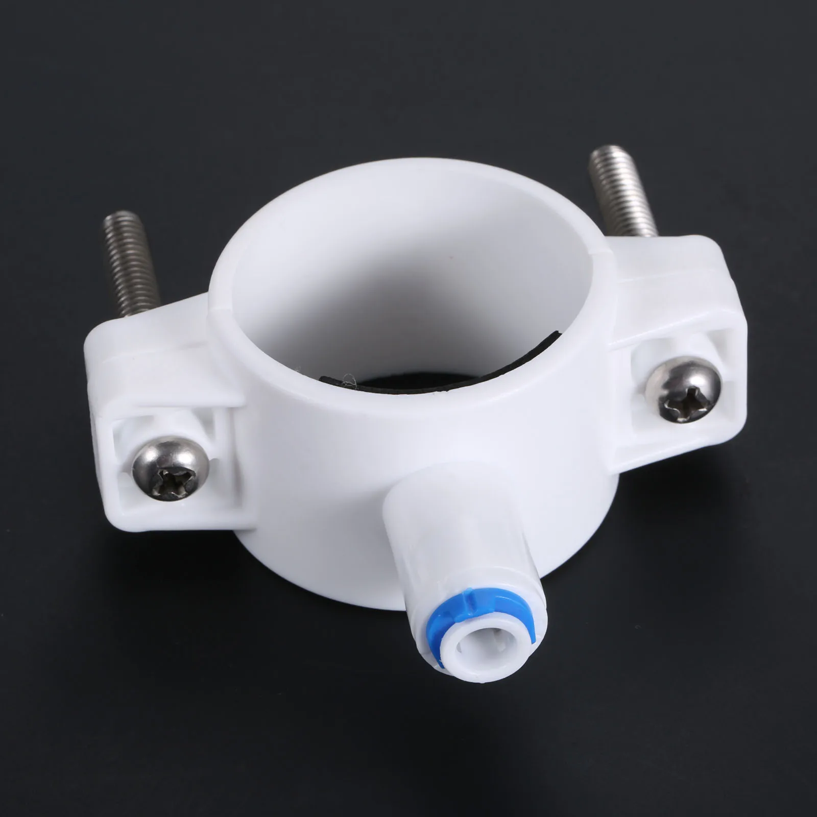 1Pc Reverse Osmosis RO Water System Aquarium 40mm Drain Waste Water Pipe Clamp Saddle Valve Clips 1/4"" OD Hose Quick Connection